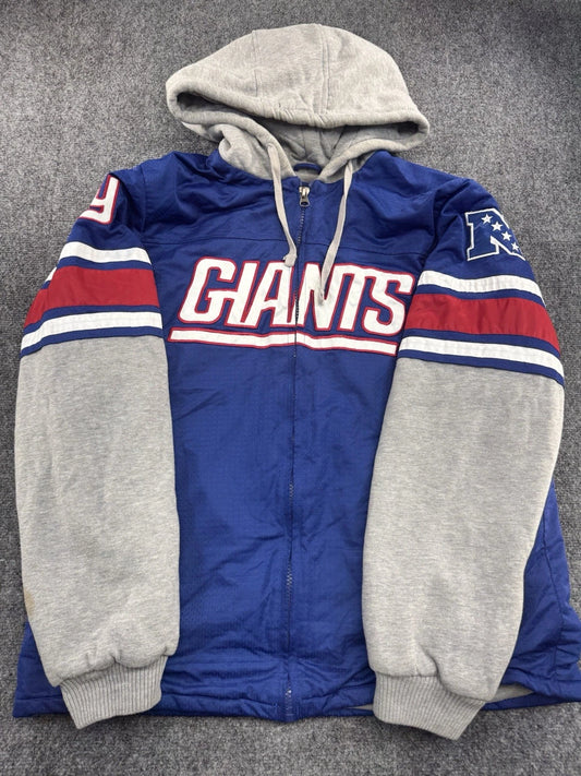 New York Giants Full Zip Hoodie Mens 2XL Blue NFL Football Heavyweight