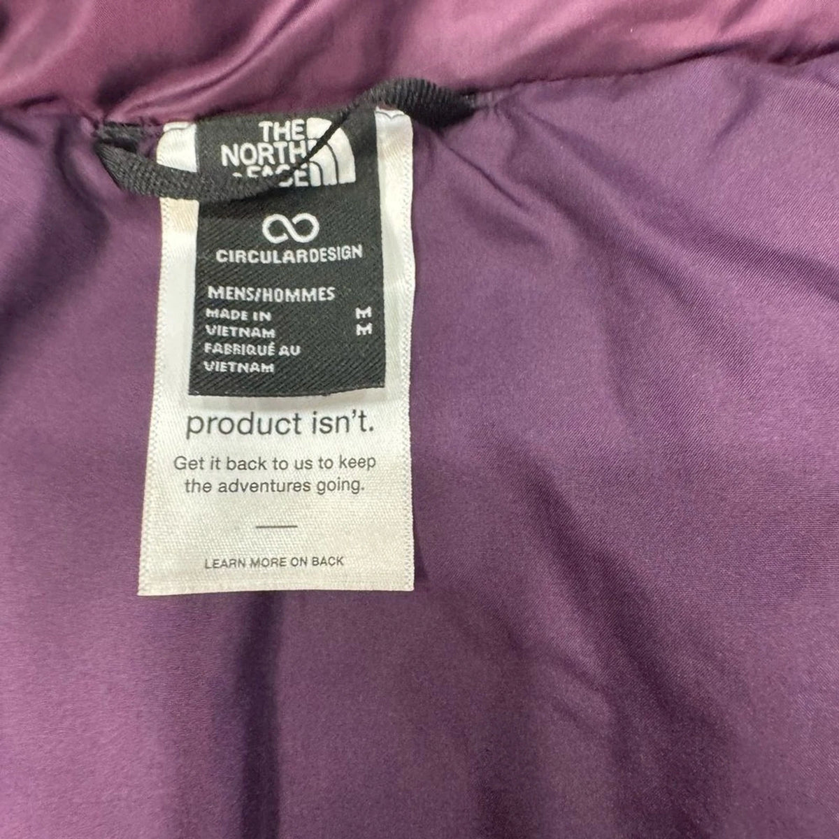 The North Face Insulated Vest Men's M Black Currant Purple Full Zip NWT