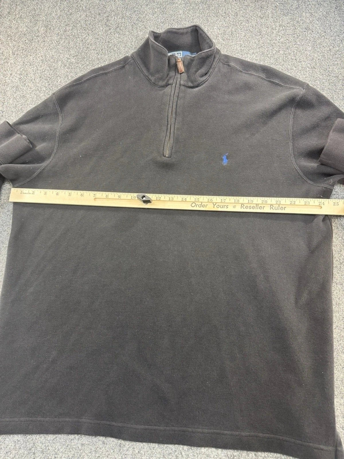 Polo Ralph Lauren Quarter Zip Sweater Gray Men's XL 100% Cotton Pony Logo