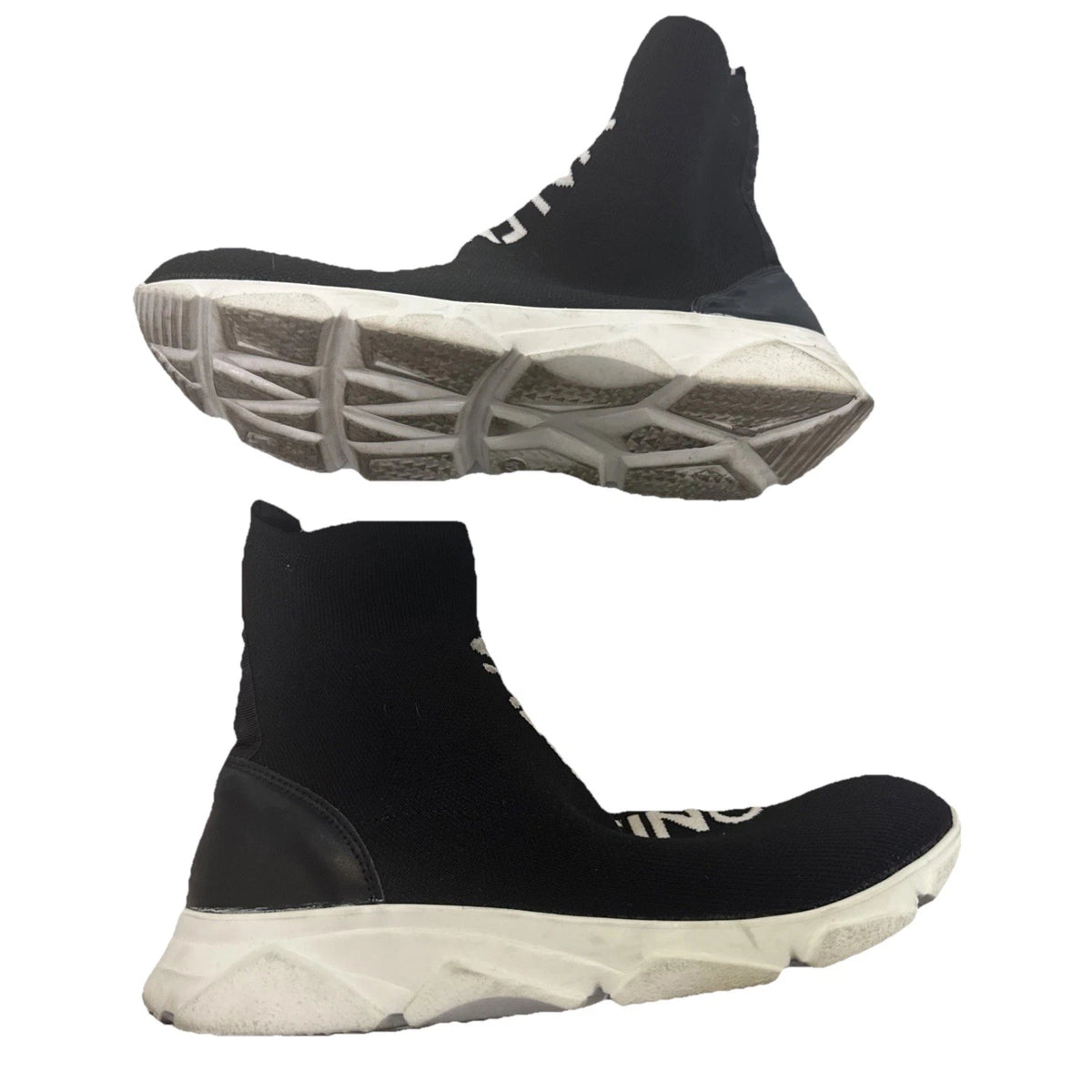 Valentino Sound Sock Sneakers Womens 6.5 Black Logo Designer Shoes EUC