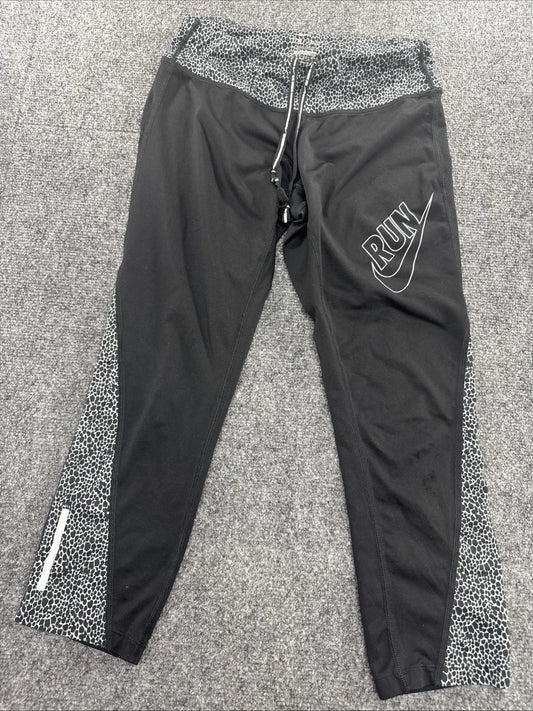 Nike Dri-FIT Women’s S Running Tights Black Animal Print Reflective Pocket