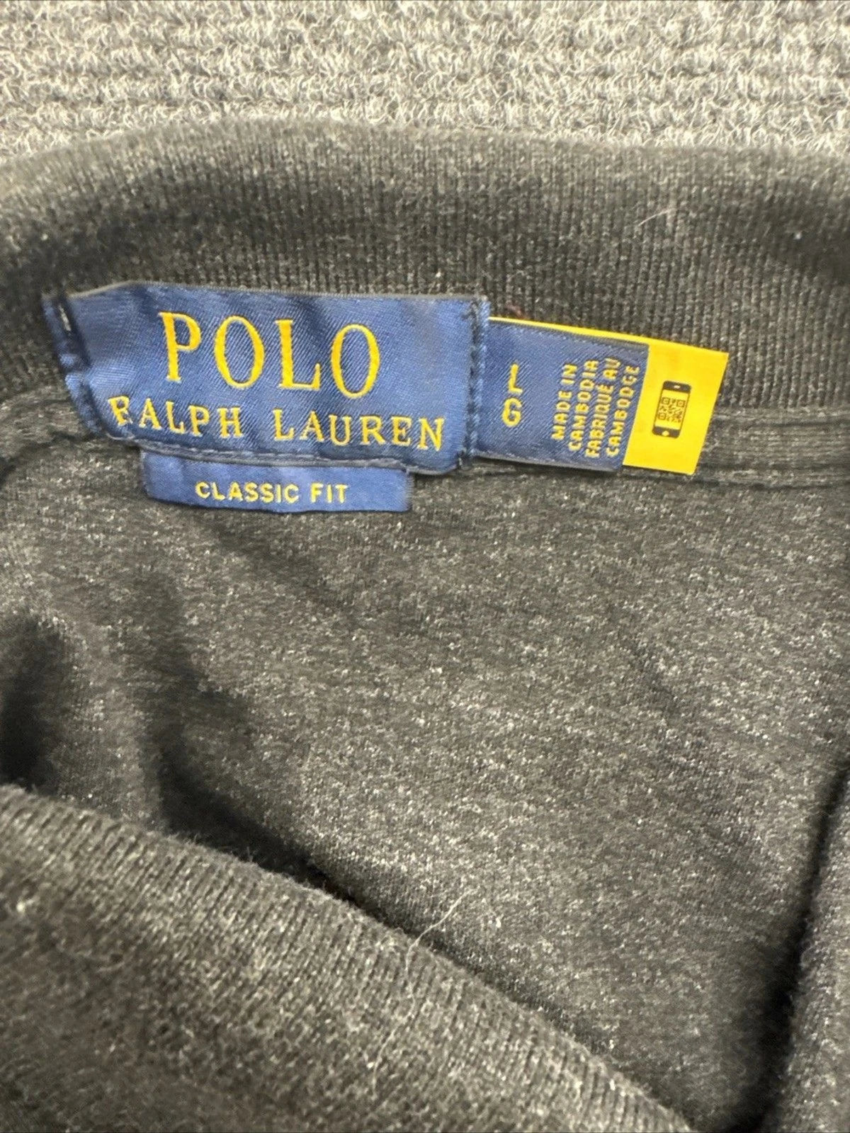 Polo Ralph Lauren Classic Fit Polo Shirt Charcoal Gray Men’s Large Pony