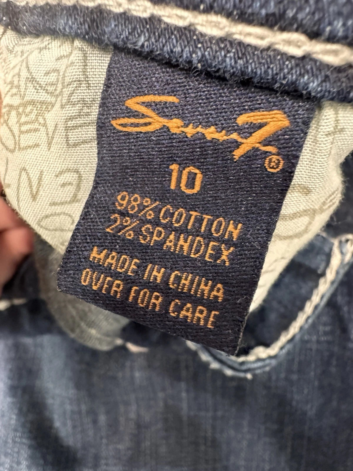 Vintage Seven For All Mankind Skinny Jeans Womens 10 Blue White Stitching Y2K EU