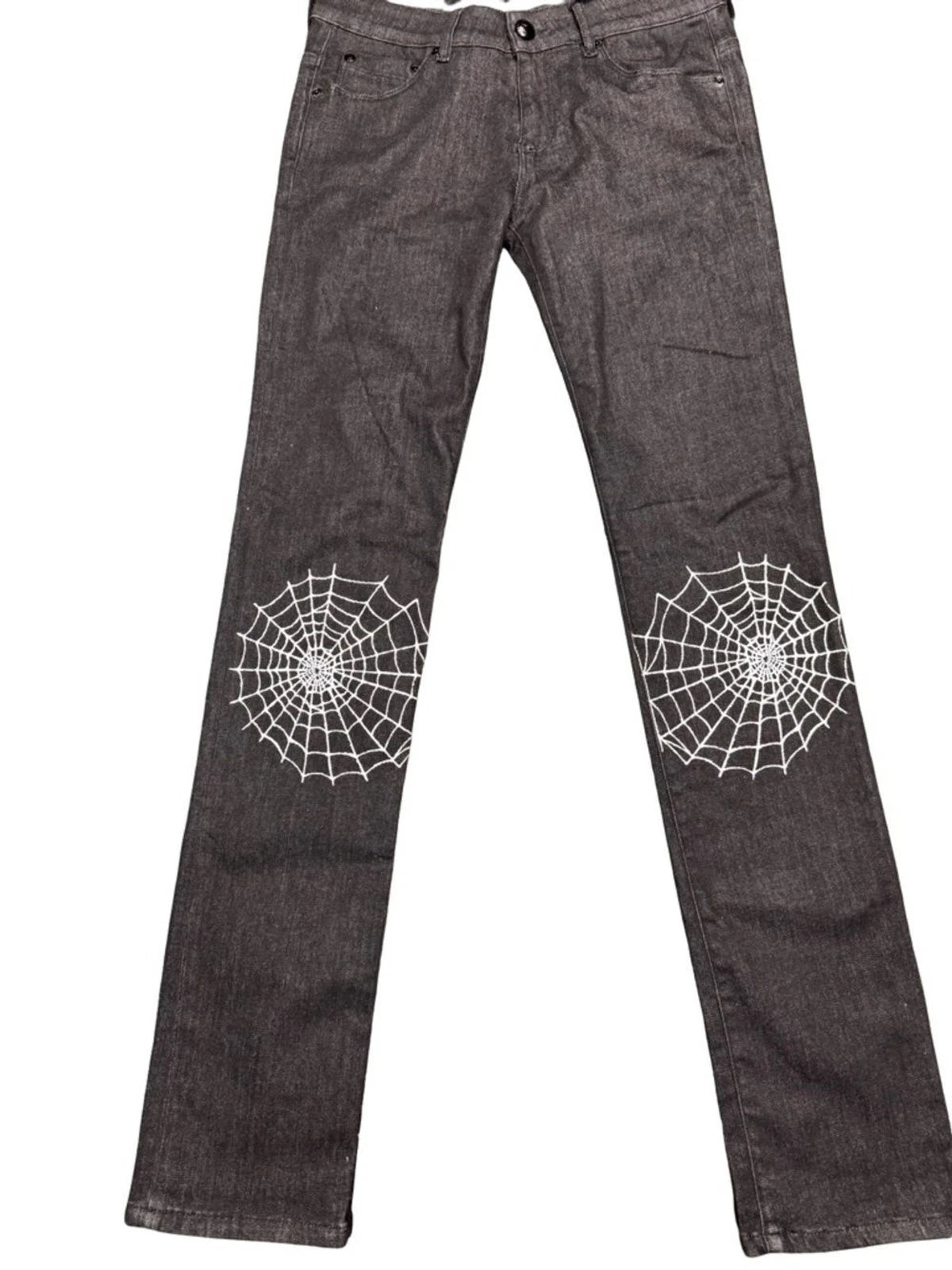 Love Moschino Spiderweb Print Jeans Women's 27 Black Straight Leg BNWT Rare