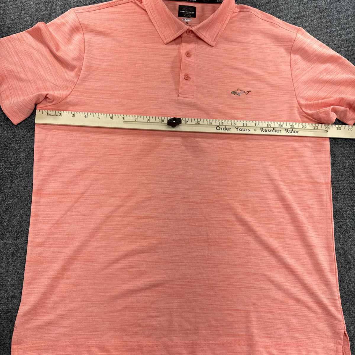 Greg Norman Play Dry Coral Pink Golf Polo Shirt XL Tasso Elba Performance