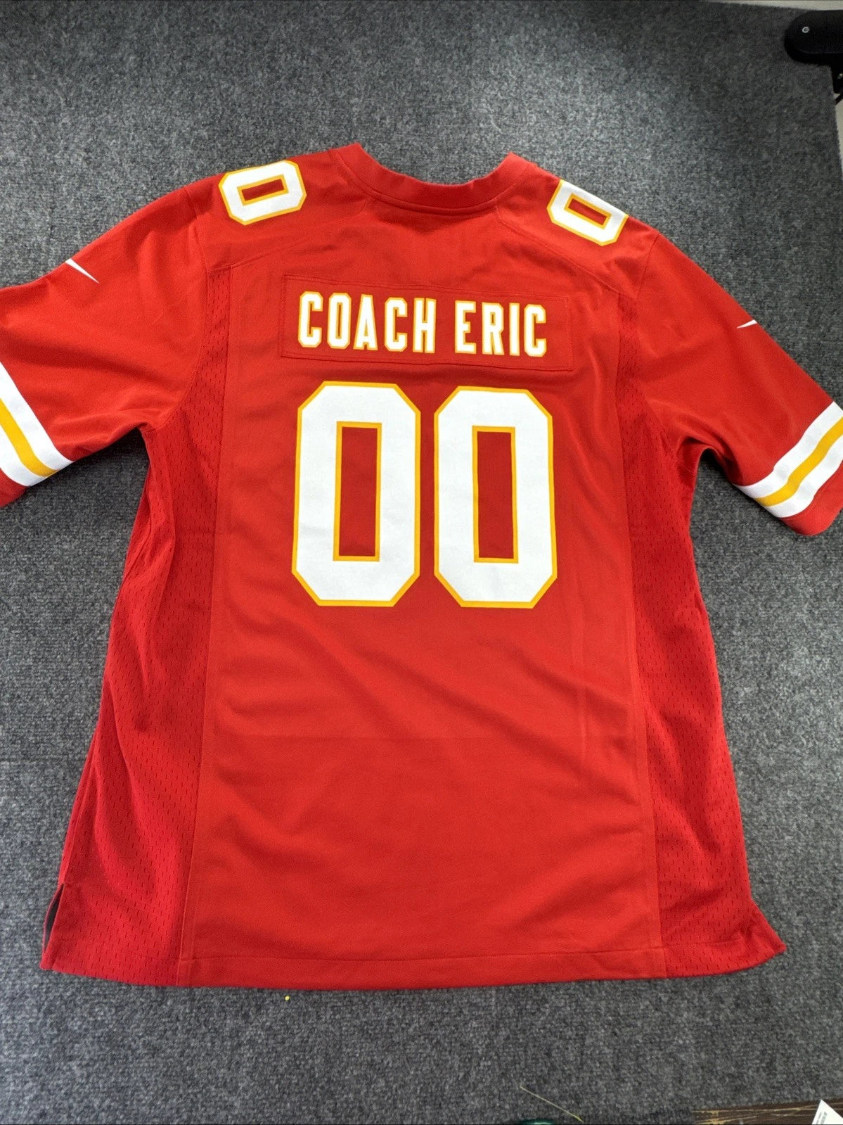Nike Kansas City Chiefs NFL Custom Coach Eric #00 Red Jersey Mens XL