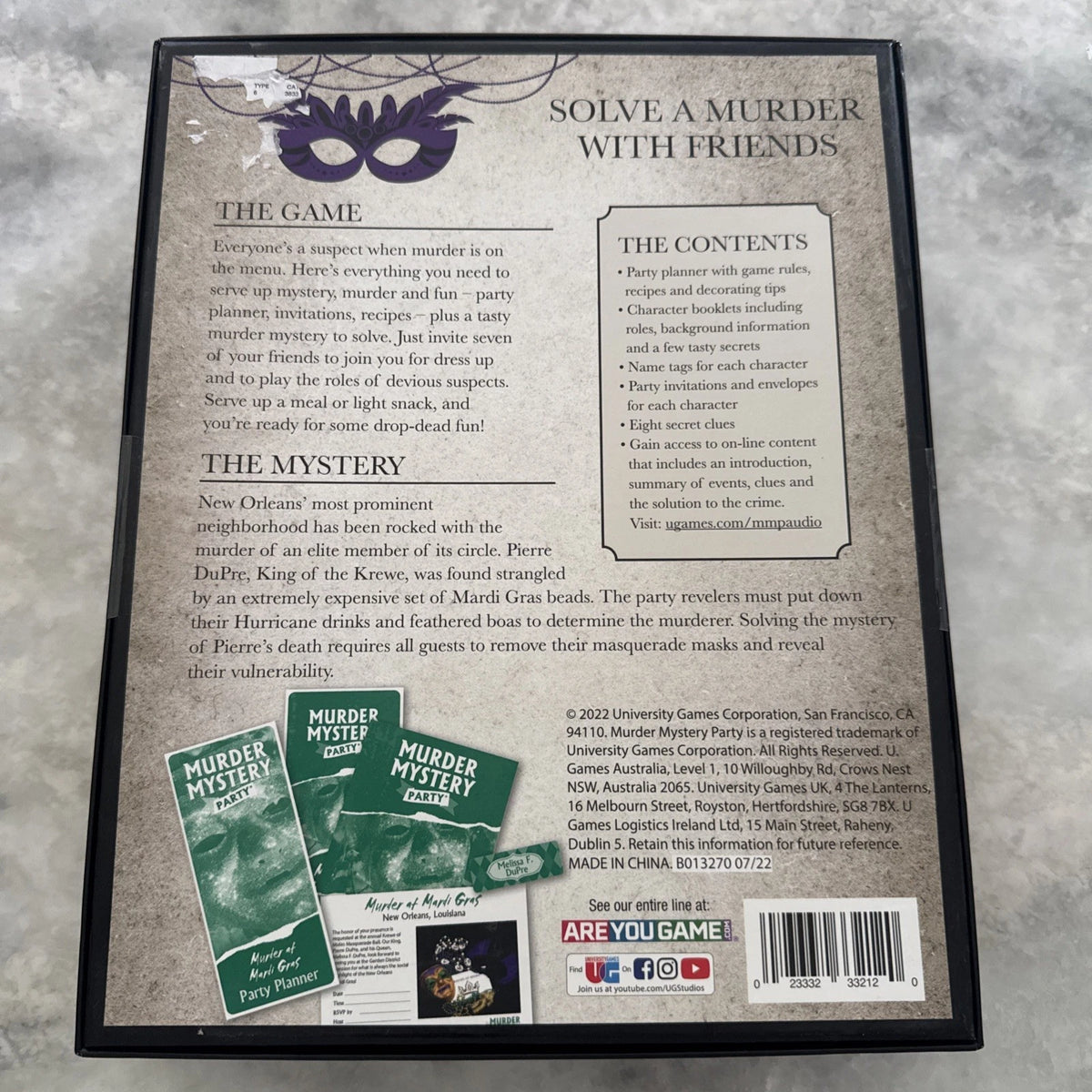 Murder Mystery Adult Party Game Murder at Mardi Gras New In Box Sealed