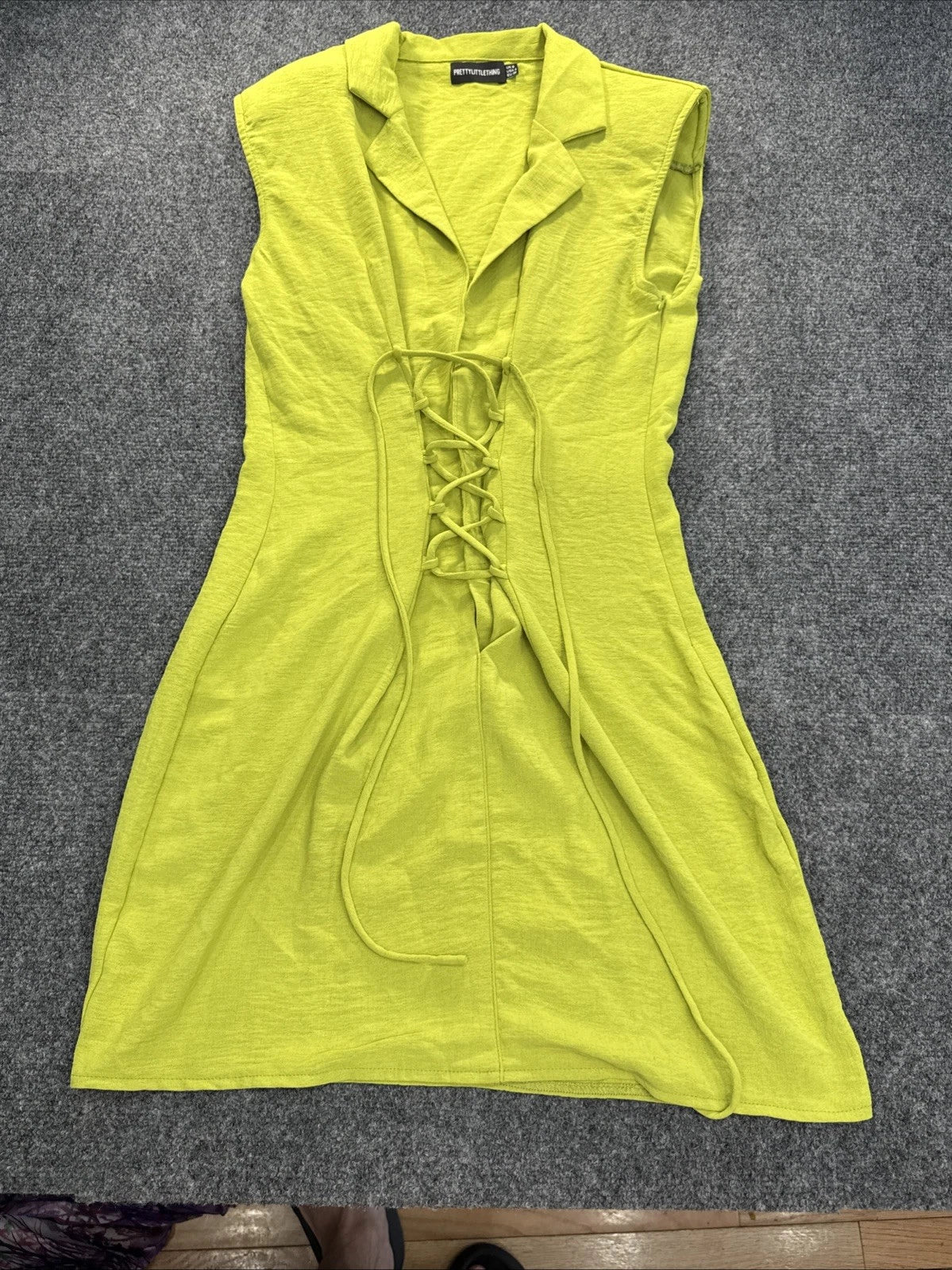 PrettyLittleThing Lime Corset Blazer Mini Dress Lace Up Women’s US 4