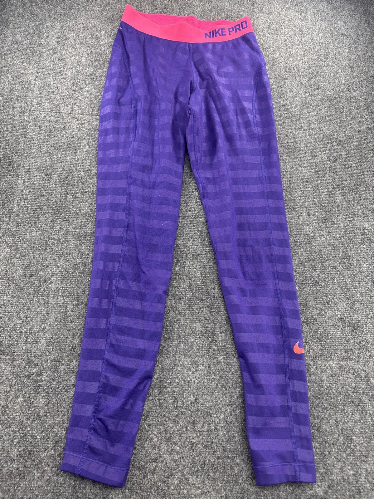 Nike Pro Dri-FIT Women's Leggings Size S Purple Pink Striped Training