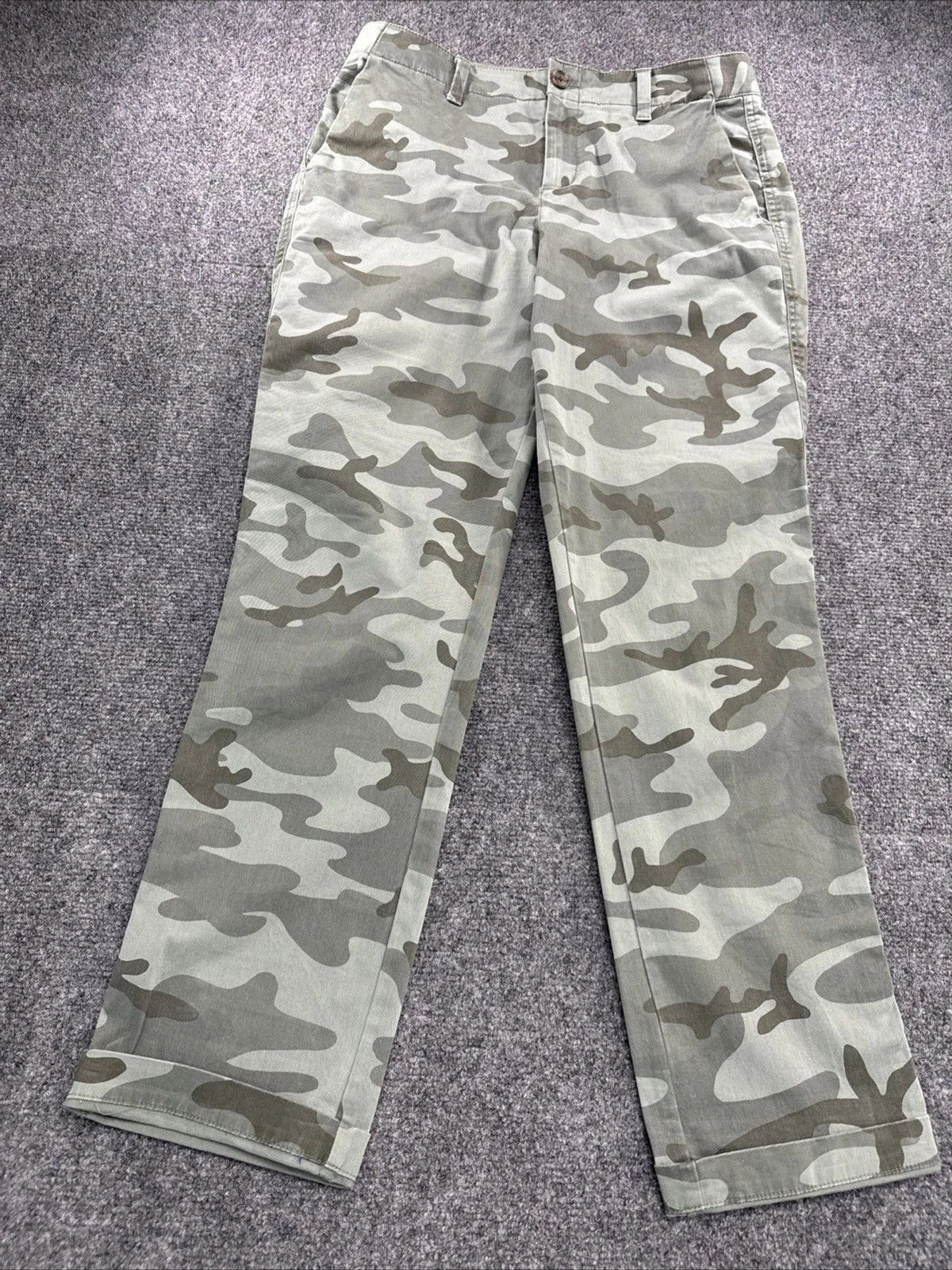 GAP Girlfriend Chino Pants Women’s Size 4 Green Camo Stretch Mid Rise