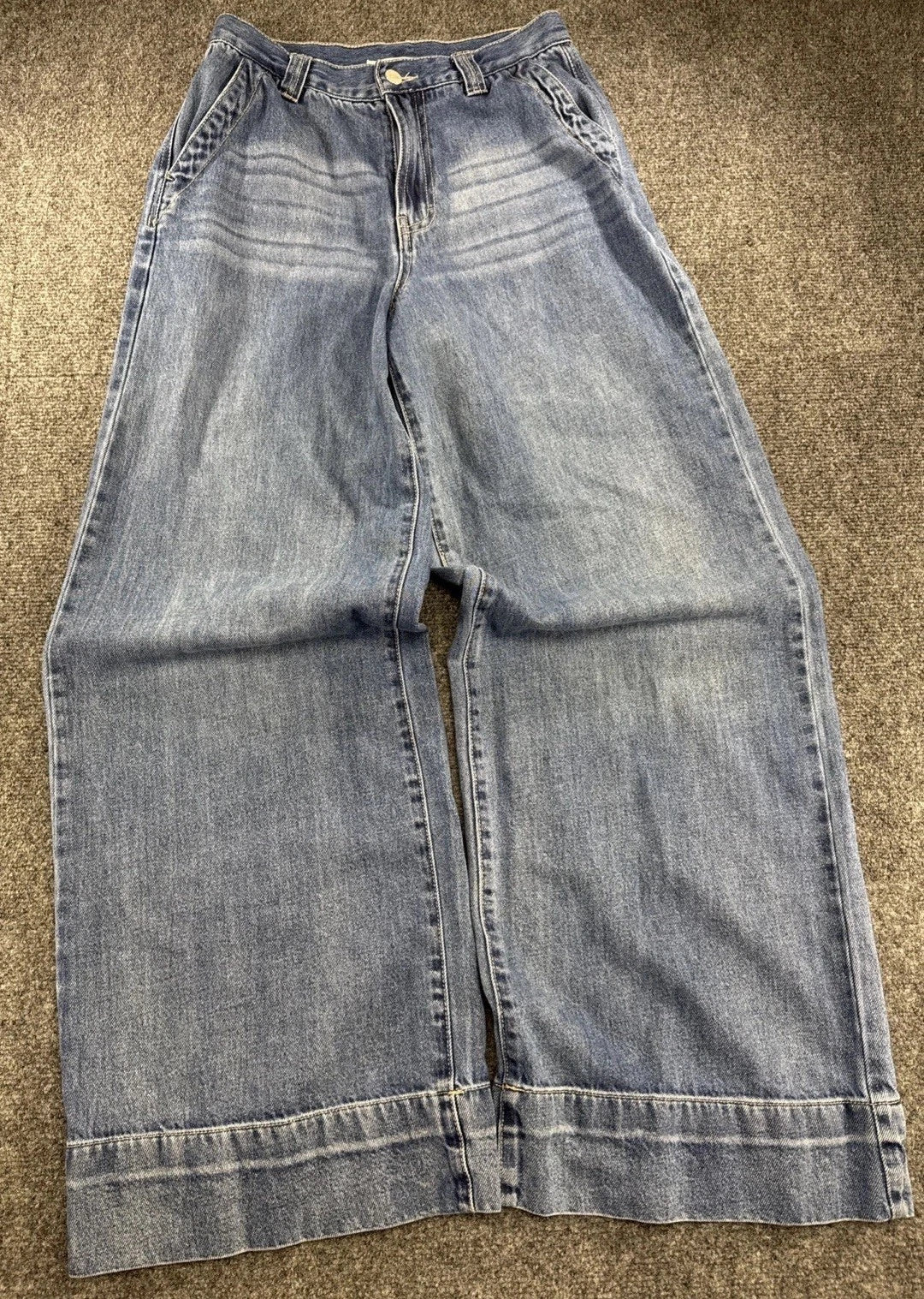 Habitual Womens Jeans 26 High Rise Wide Leg Palazzo Baggy Medium Wash Denim NEW