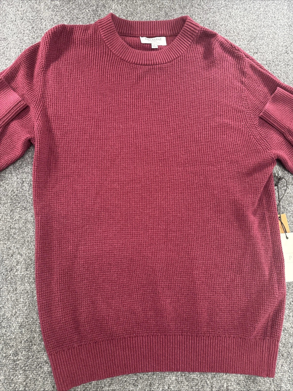 Precedent Los Angeles Cashmere Blend Sweater S Burgundy Crewneck Quiet Luxury