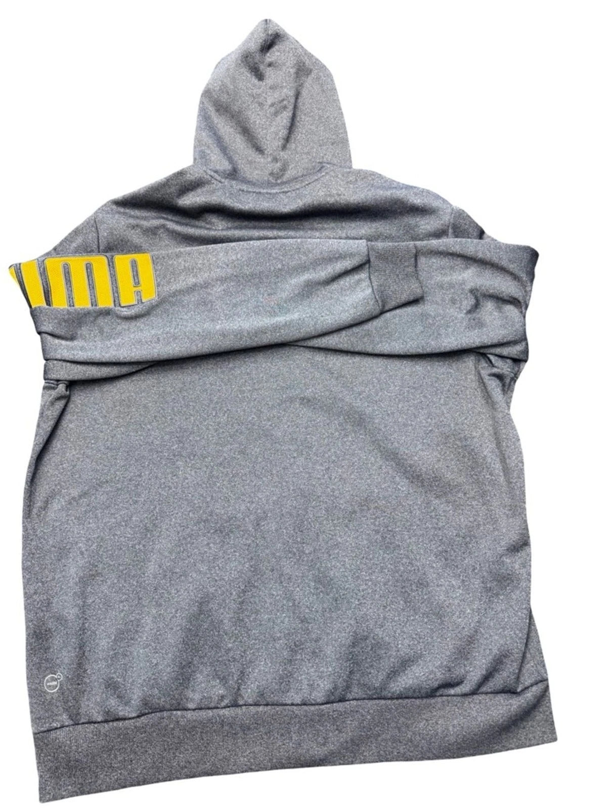 Puma WarmCell Zip Up Hoodie Men’s XXL Gray Yellow Logo Athletic Full Zip