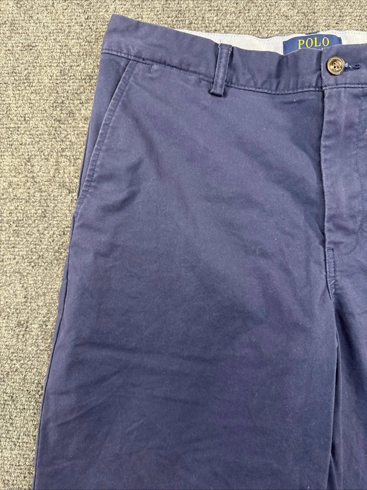 Polo Ralph Lauren Boys 20 Navy Blue Flat Front Chino Shorts Preppy