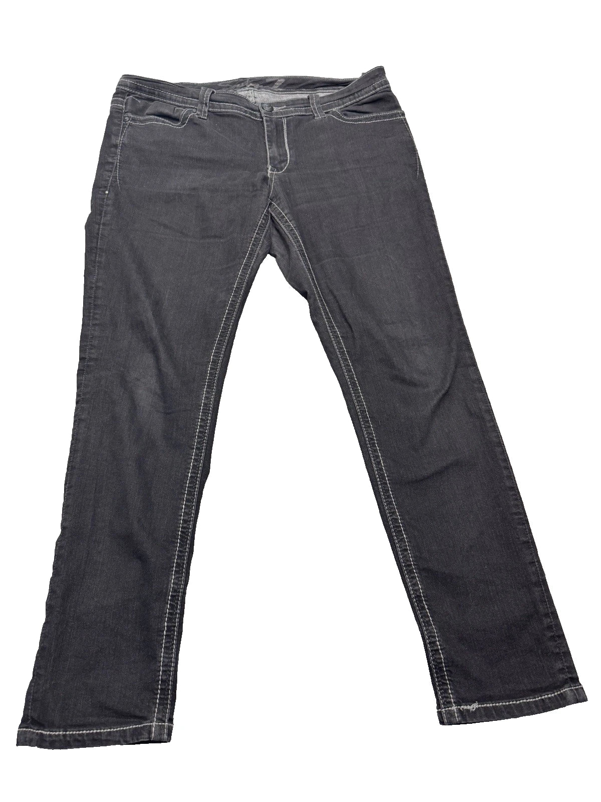 Seven For All Mankind Charcoal Bootcut Jeans Women's 14 White Stitching EUC