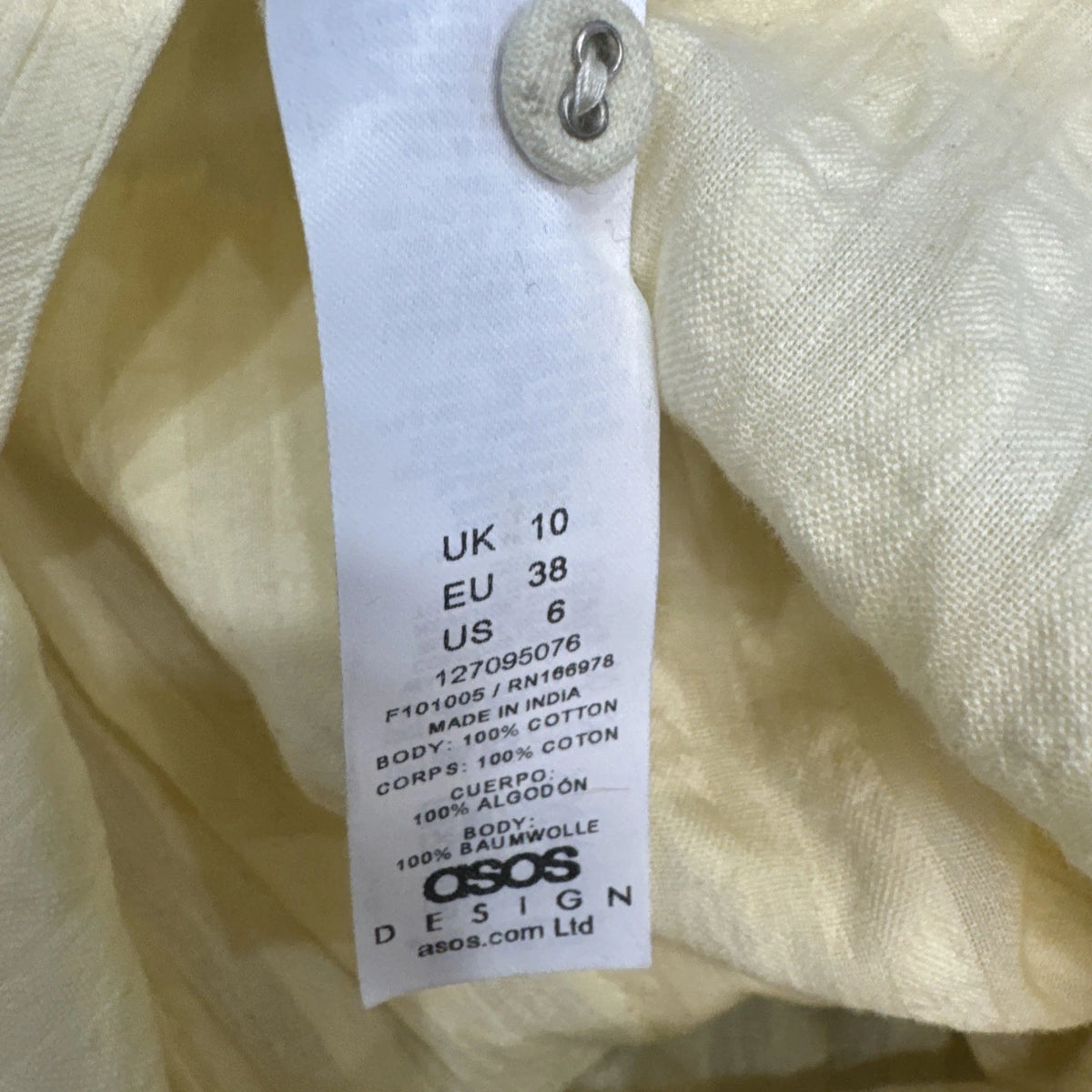 ASOS Design Yellow Seersucker Shirt Mini Dress Women's 6 NWT D Ring Belt