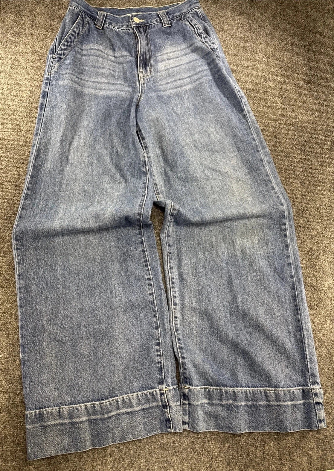 Habitual Womens Jeans 26 High Rise Wide Leg Palazzo Baggy Medium Wash Denim NEW