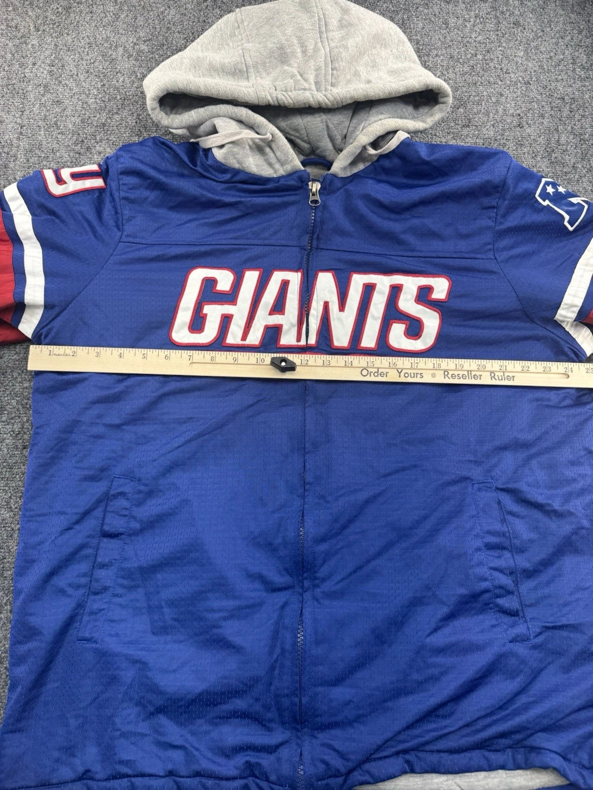 New York Giants Full Zip Hoodie Mens 2XL Blue NFL Football Heavyweight