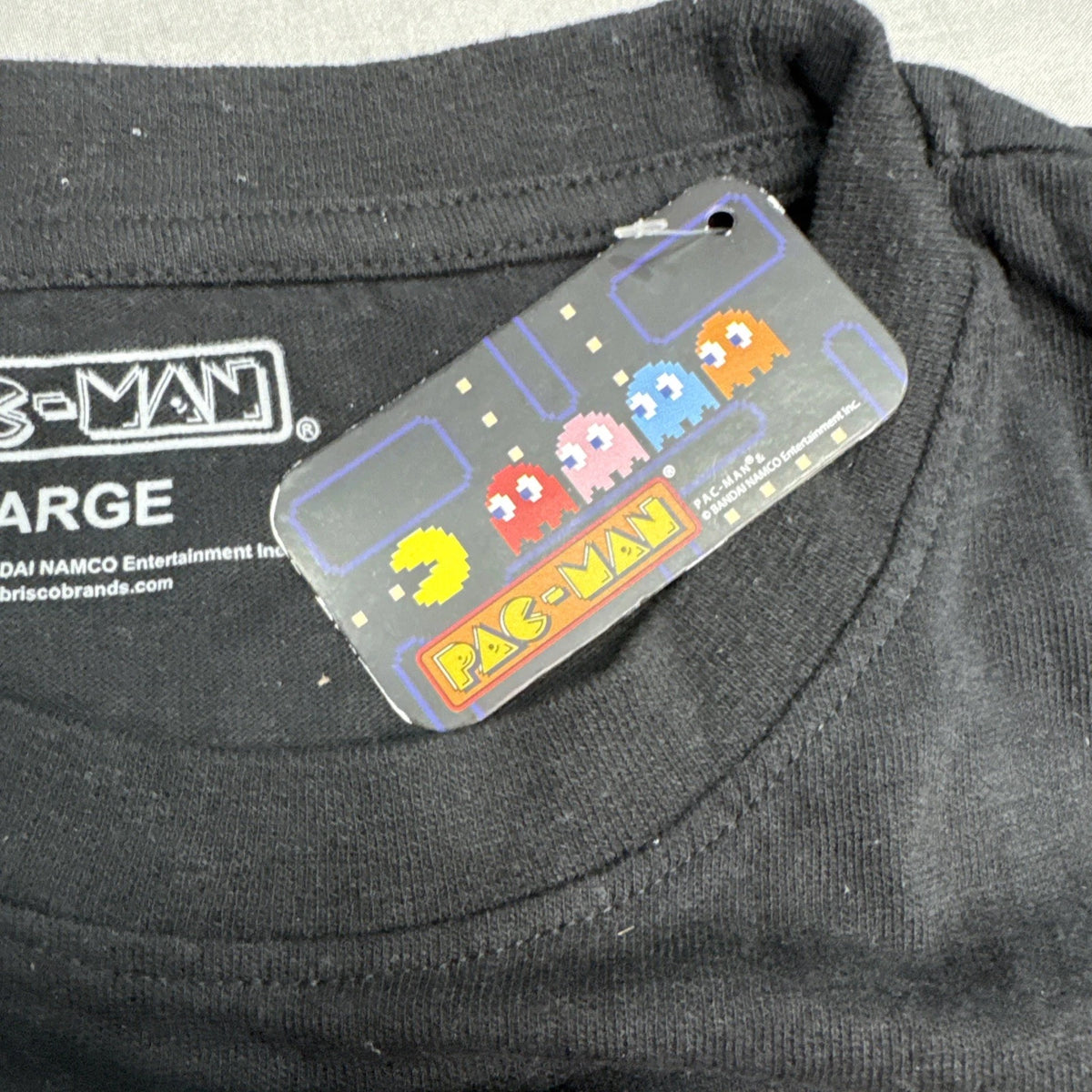 Pac Man Graphic T Shirt Mens Large Retro Video Game Gaming Tee Black BNWT