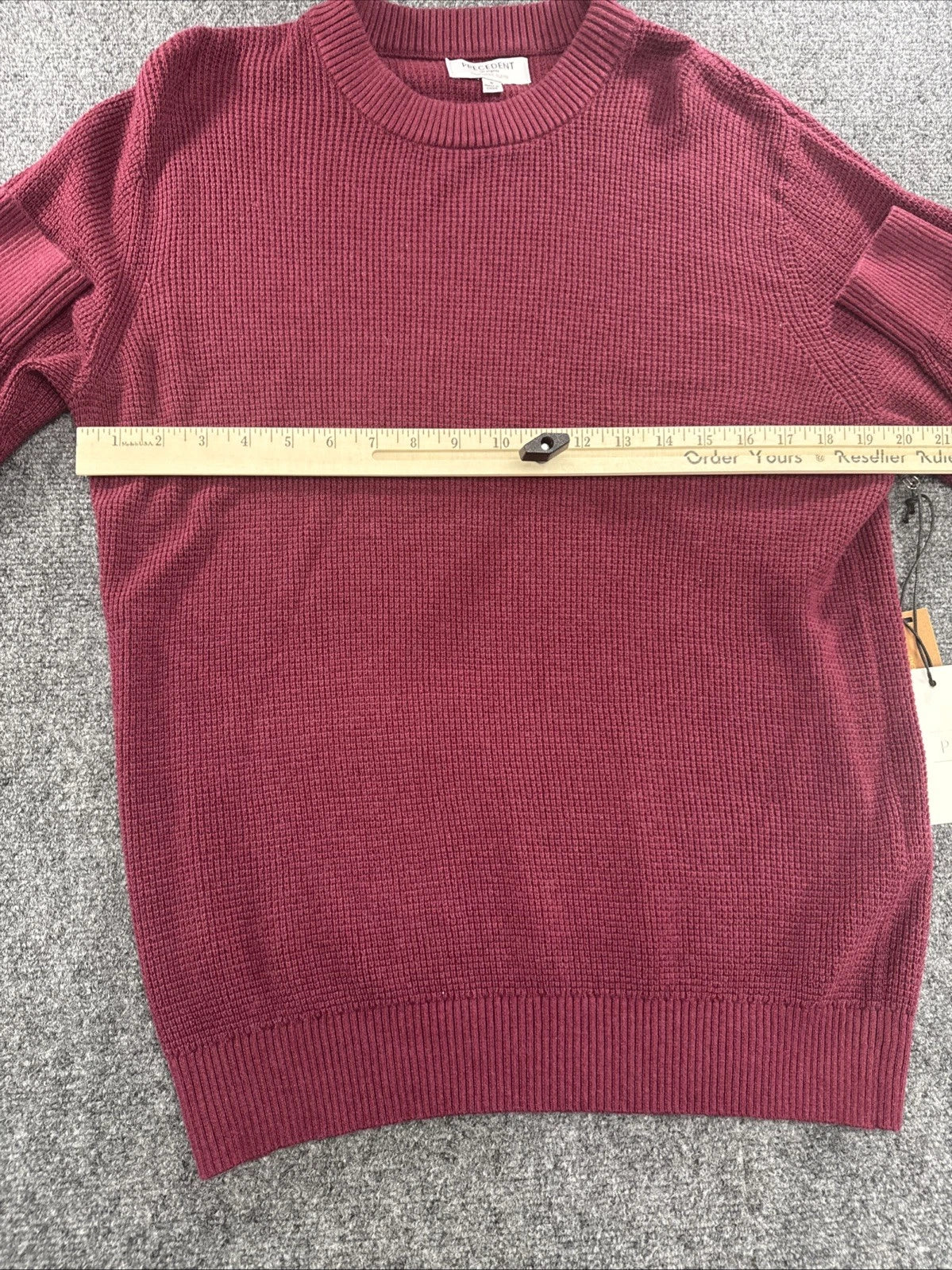 Precedent Los Angeles Cashmere Blend Sweater S Burgundy Crewneck Quiet Luxury