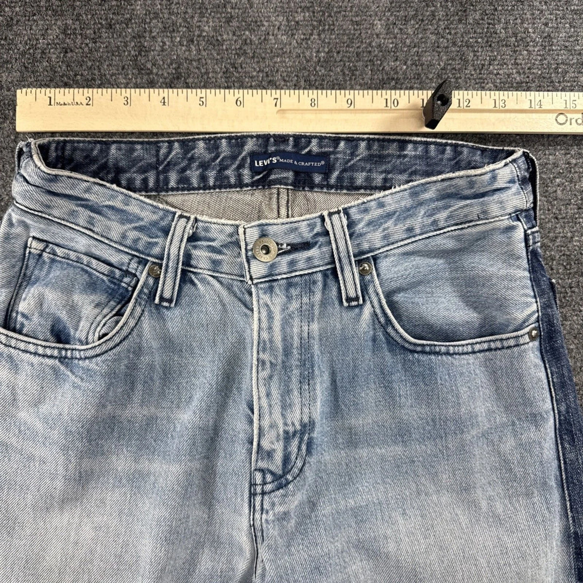 Levis Made Crafted Womens Two Tone Side Stripe Straight Leg Jeans 26 Cotton Blue