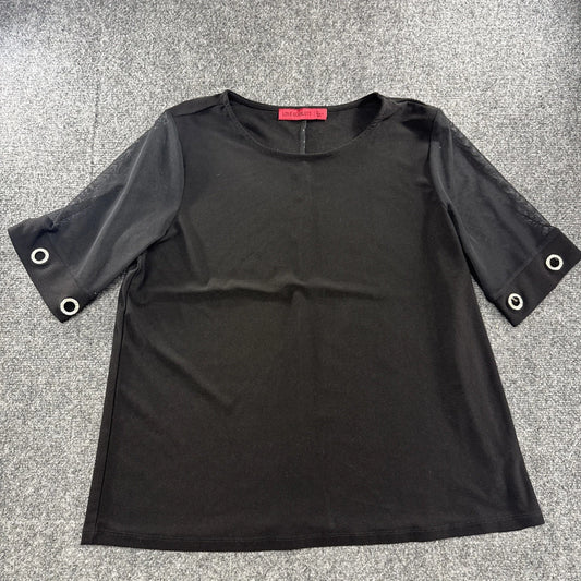 Love Scarlett Black Grommet Sleeve Blouse Women's Medium Career Stretch Top