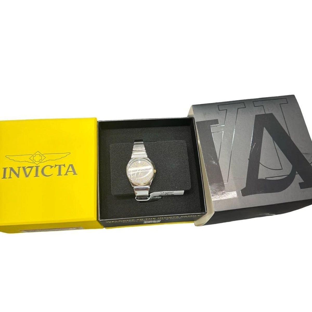 Invicta Celestial 69052 Womens Watch 28mm Black Dial Silver Quartz New Box