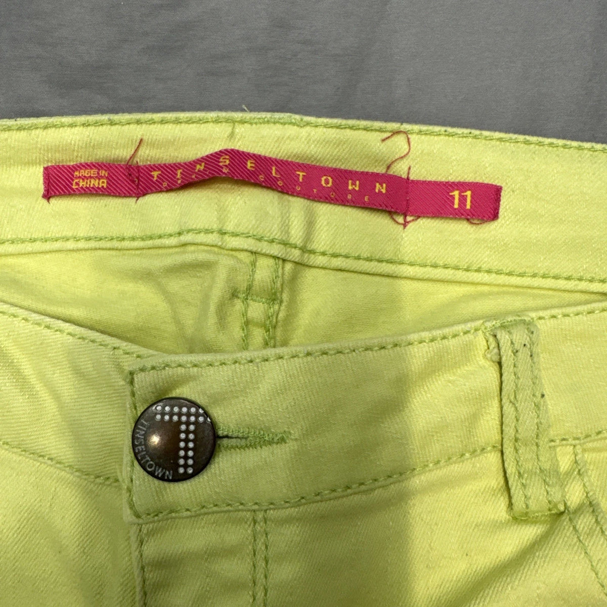 Vintage Tinseltown Yellow Slim Fit Jeans Women's 11 Y2K 90s Denim Pants EUC