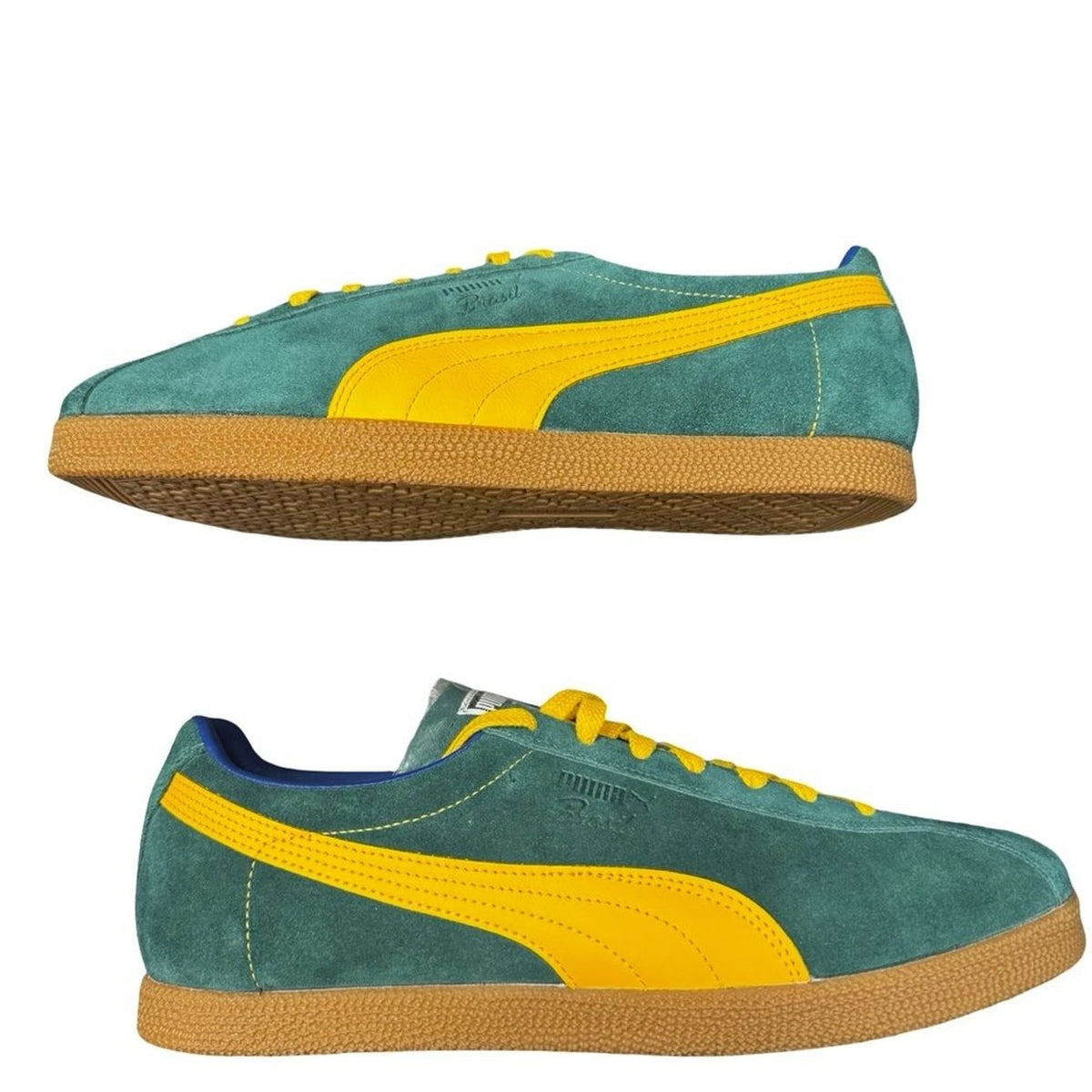 PUMA Brasil Mens 11 Dark Myrtle Tangerine Suede Sneakers 401048-01 NIB