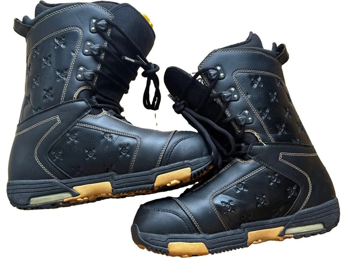 Burton Shaun White Snowboard Boots Mens 12 Black Gold Traditional Lace