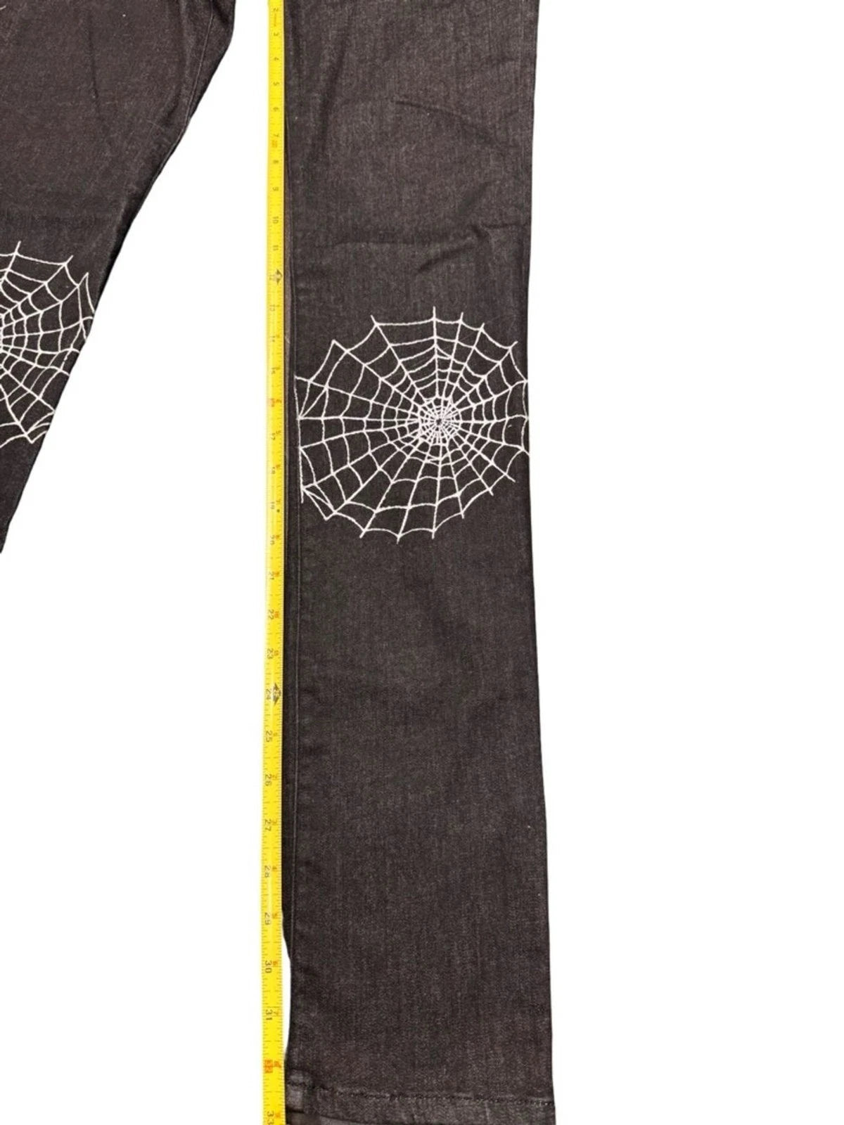 Love Moschino Spiderweb Print Jeans Women's 27 Black Straight Leg BNWT Rare