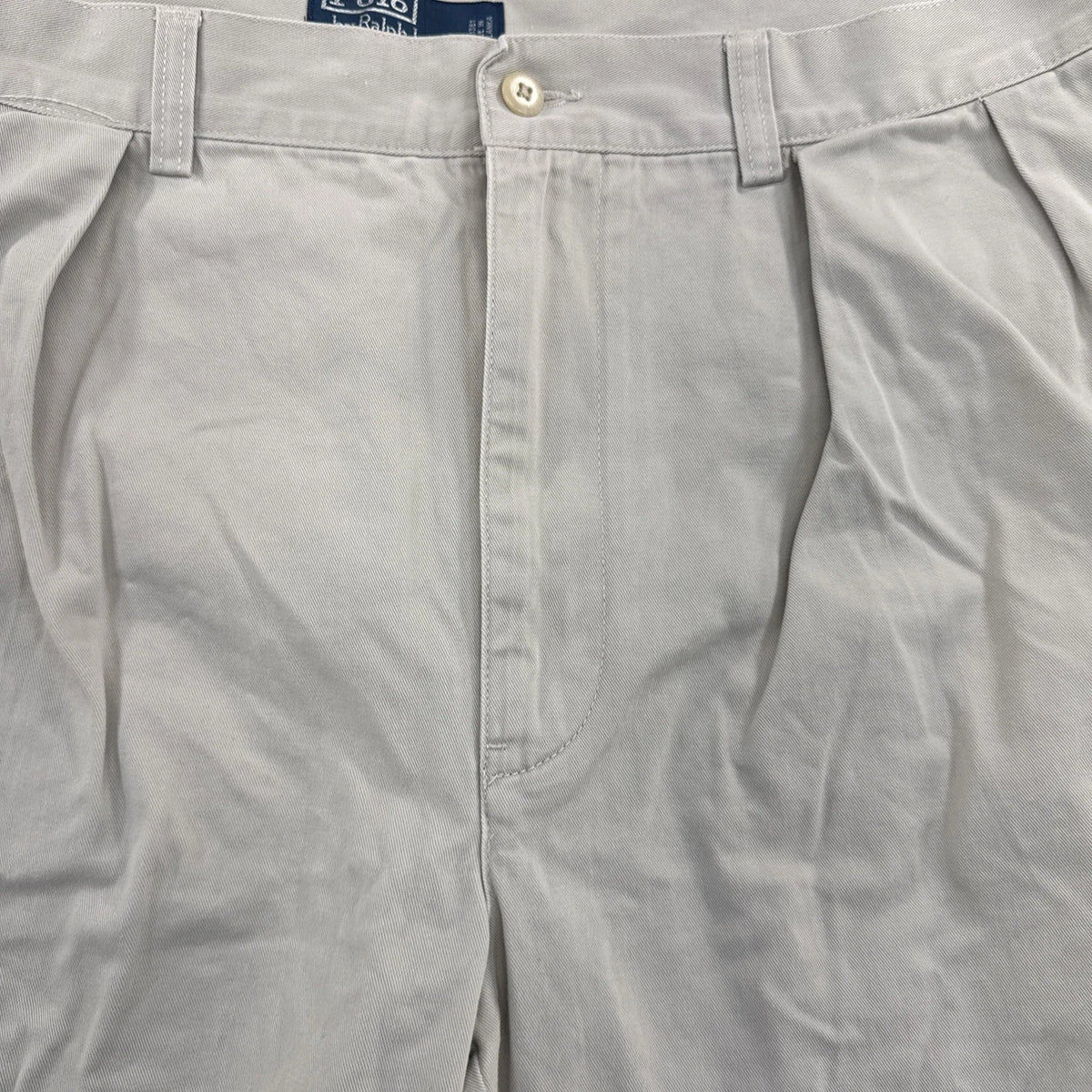 Polo Ralph Lauren Tyler Shorts Mens 38 Khaki Pleated Chino 100% Cotton