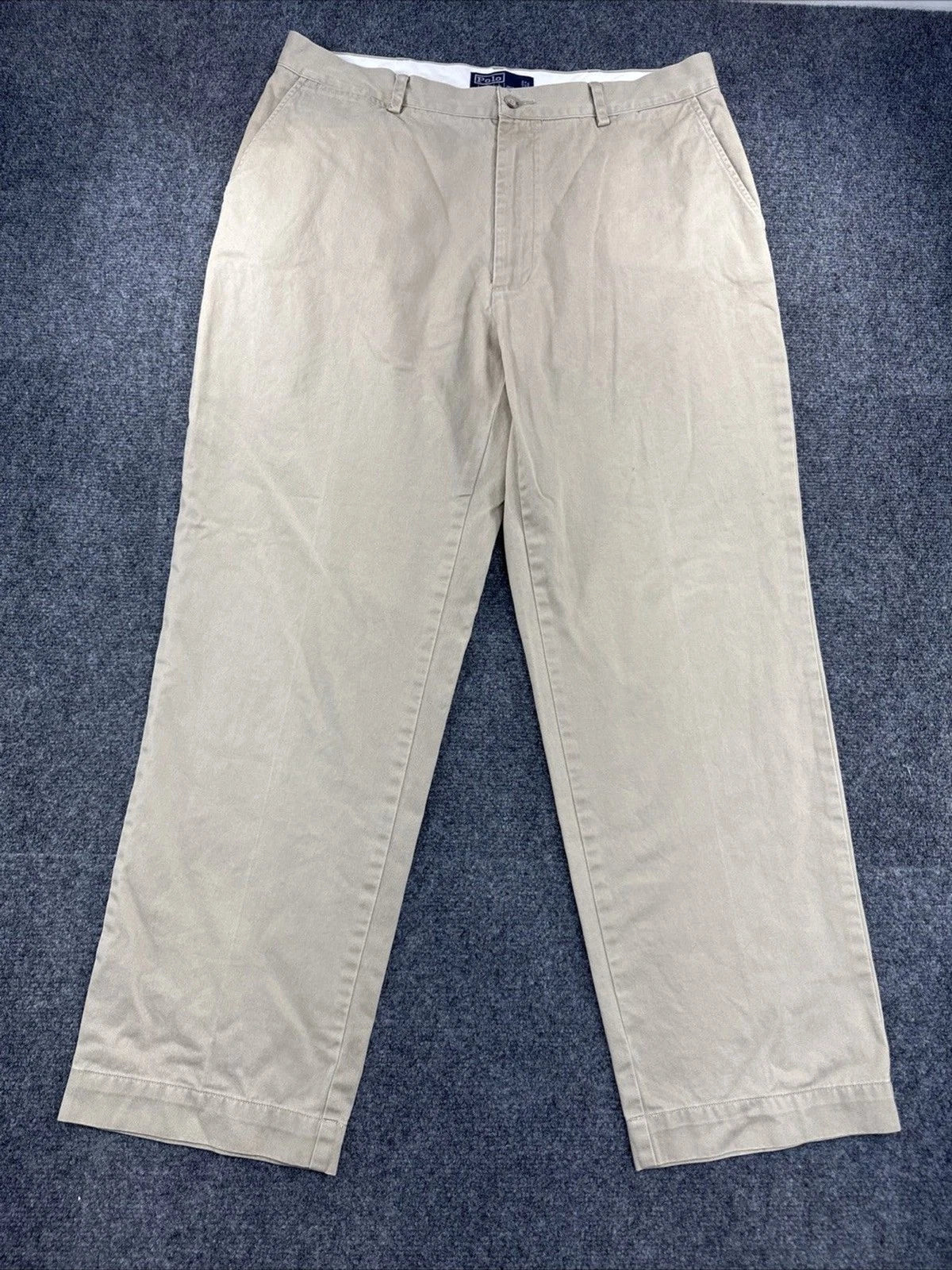 Polo Ralph Lauren Classic Chino Pants Men’s 36x30 Beige Khaki Flat Front EUC