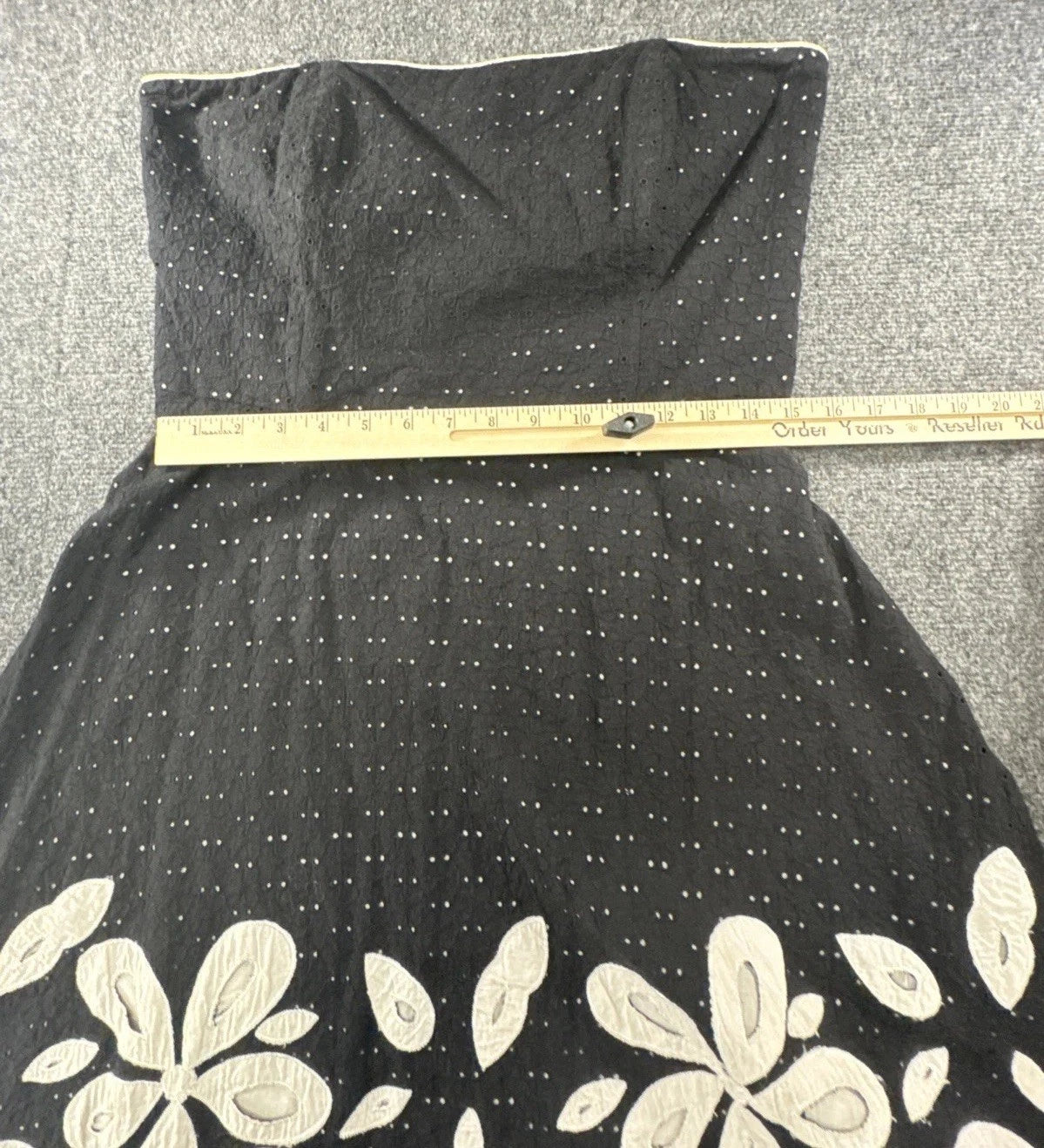 Vintage Y2K Spenser Jeremy Strapless Eyelet Floral Midi Dress Women's 12