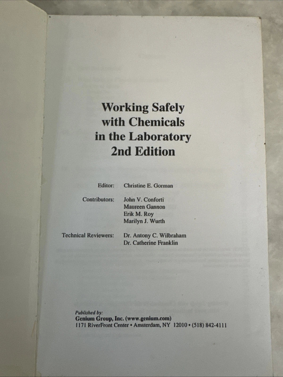 Working Safely With Chemicals in the Laboratory Student Guide 2nd Edition PB