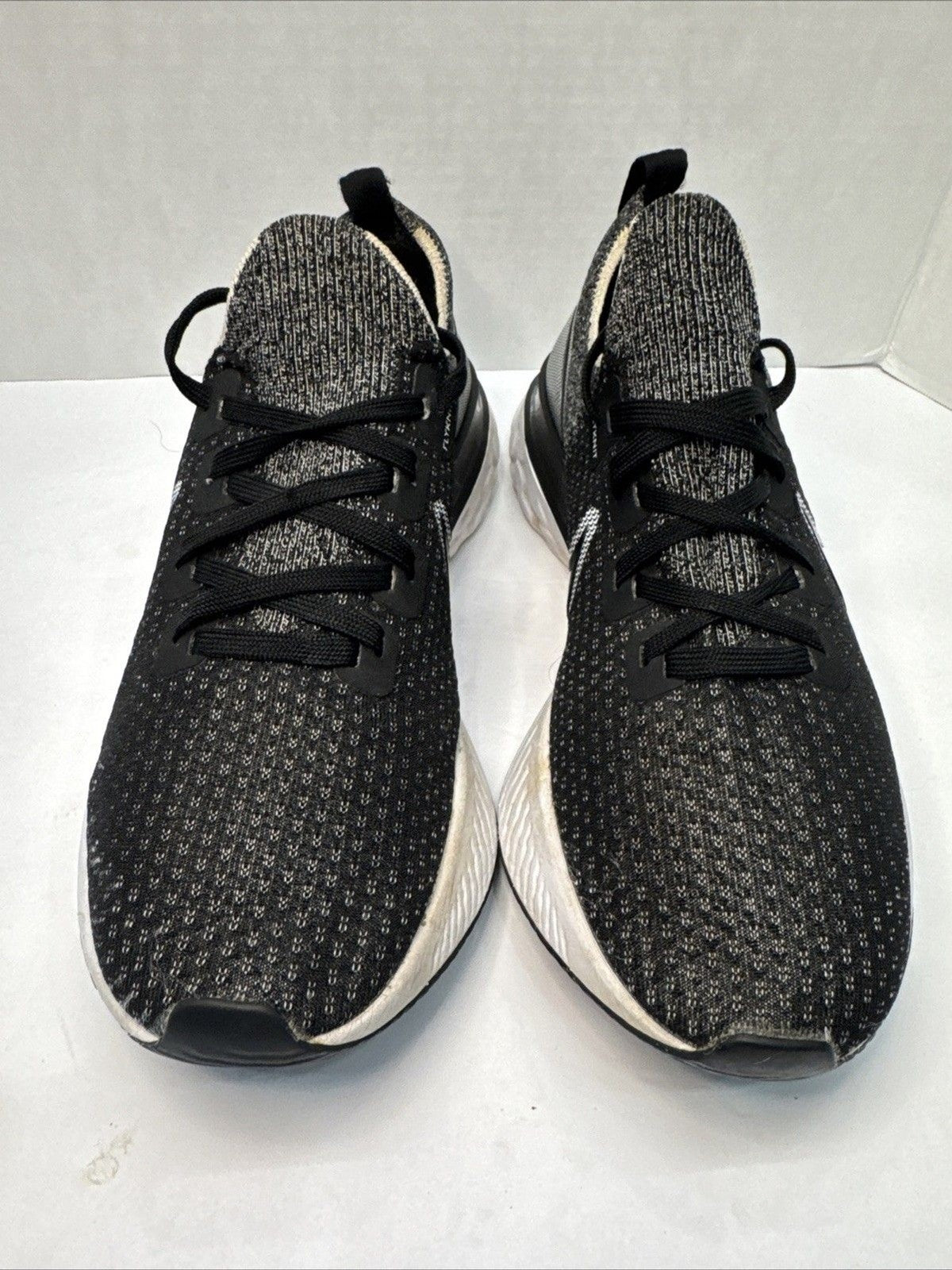 Nike React Infinity Run Flyknit Men 8.5 Black White Running Shoes CD4371-012