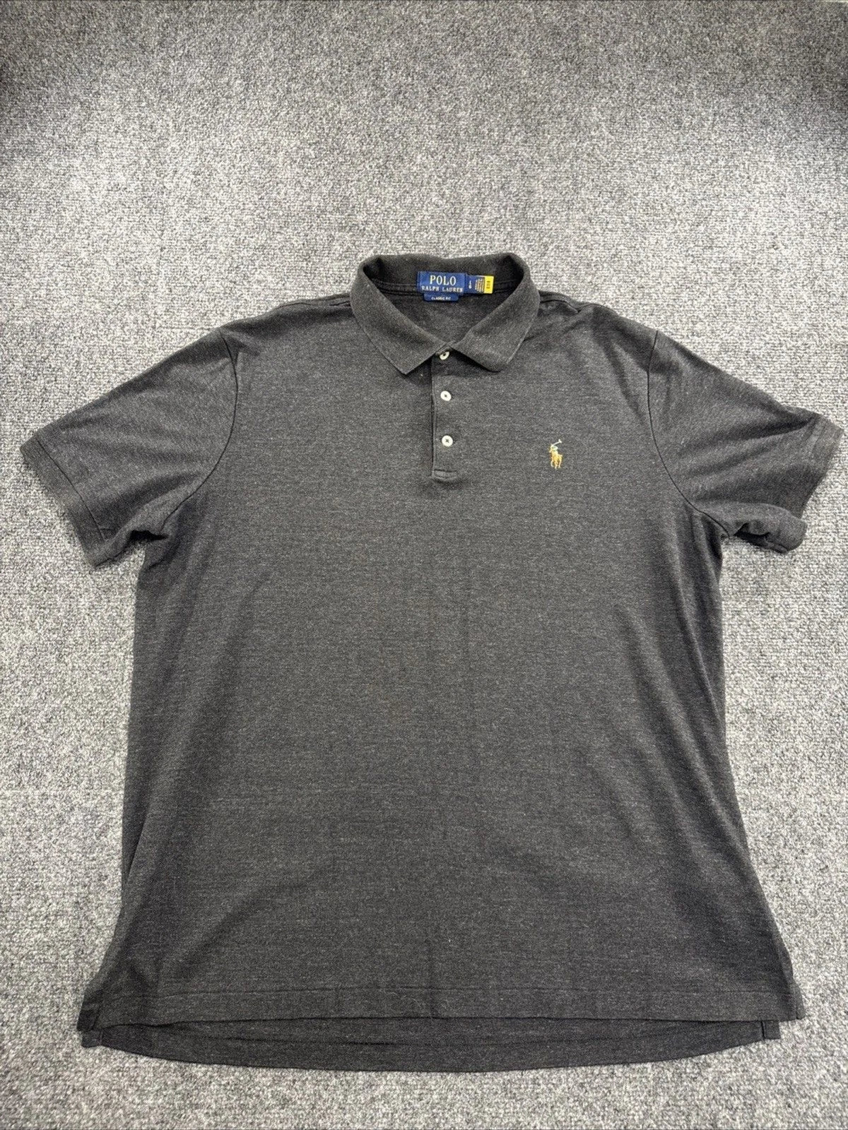 Polo Ralph Lauren Classic Fit Polo Shirt Charcoal Gray Men’s Large Pony