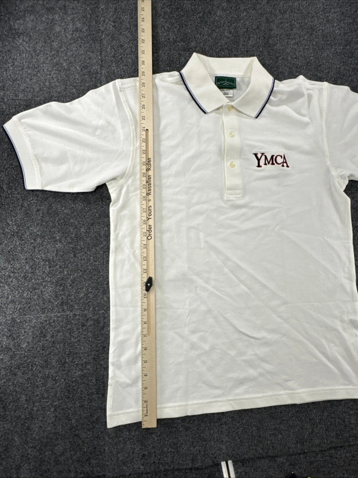 Outer Banks YMCA Polo Shirt Men’s Medium White Performance Golf Casual Uniform