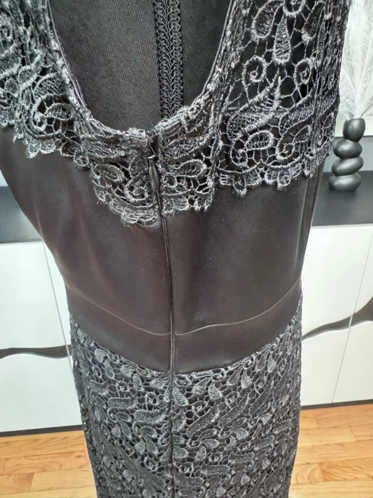 Jax Charcoal Lace Overlay Midi Dress Sleeveless A-Line Formal Size 12 EUC