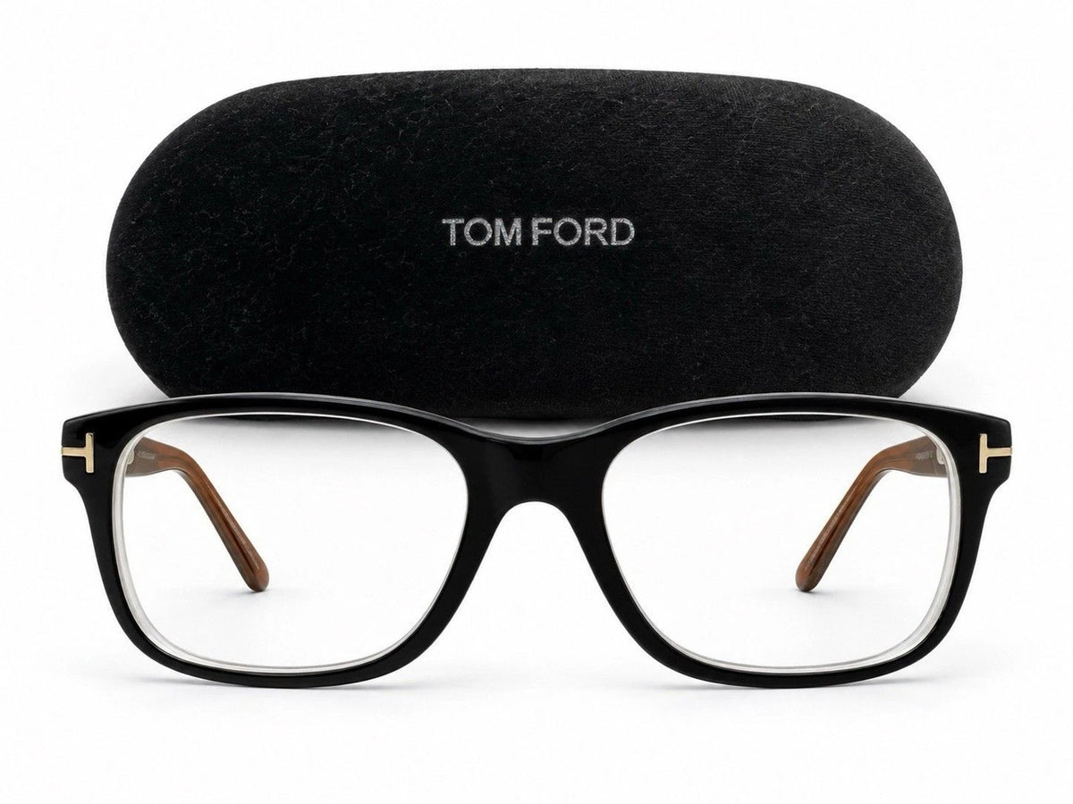 Tom Ford TF5163 005 Eyeglasses Black Havana 55-17-145 Italy Case EUC