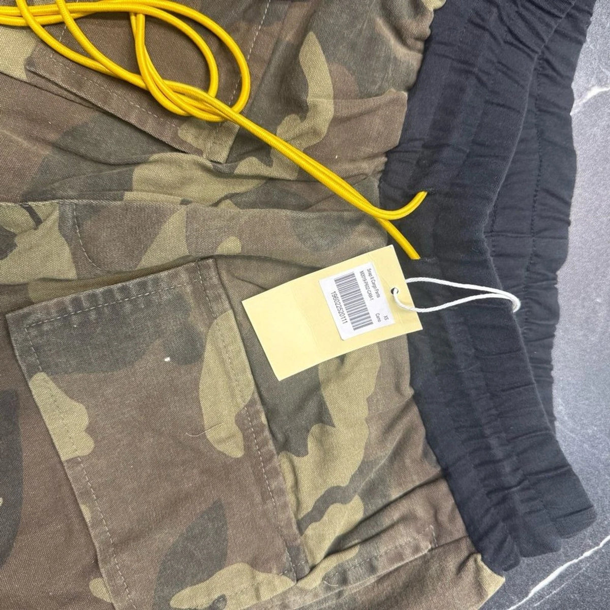 MNML Green Camo Cargo Pants Mens XS Orange Drawstring Streetwear