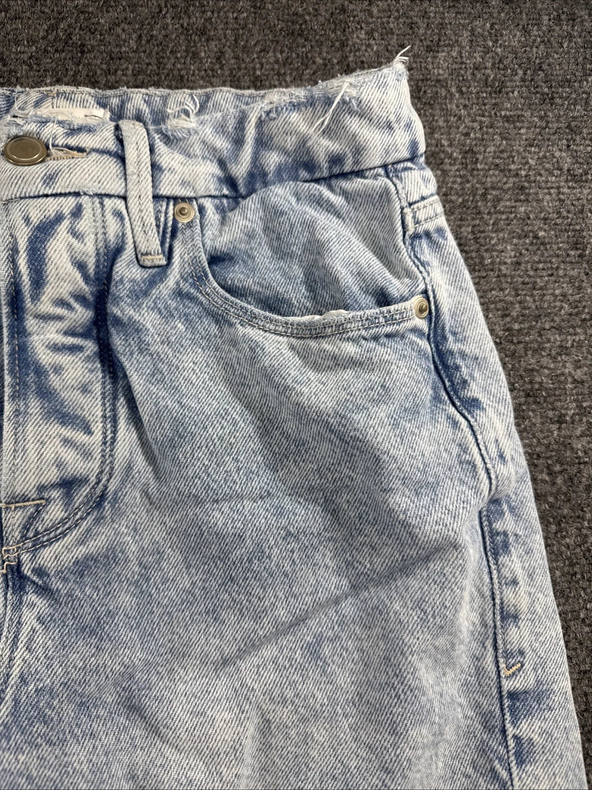 Good American Womens 2 26 Light Wash High Rise Relaxed Straight Leg Jeans
