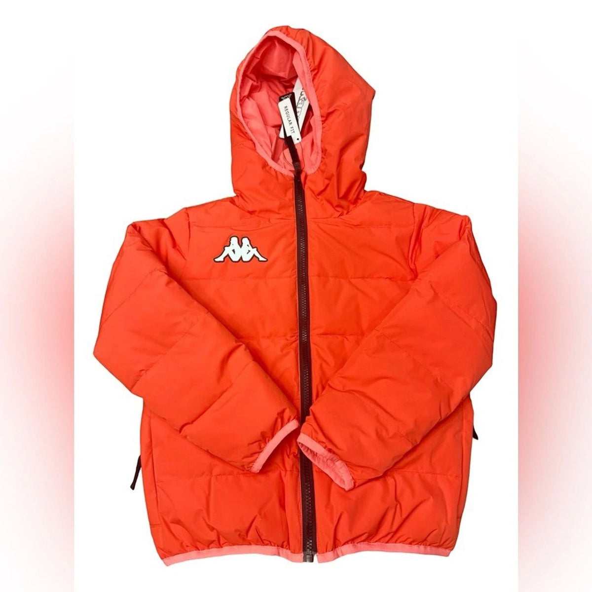 Kappa Kids Reversible Puffer Jacket Youth M Size 8 Pink Red Floral NWT