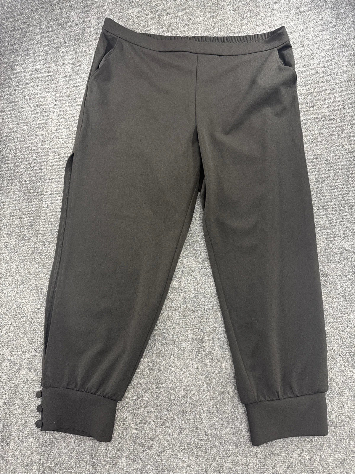 Supply & Demand Womens Black Split Leg Jogger Pants Button Cuff Size L