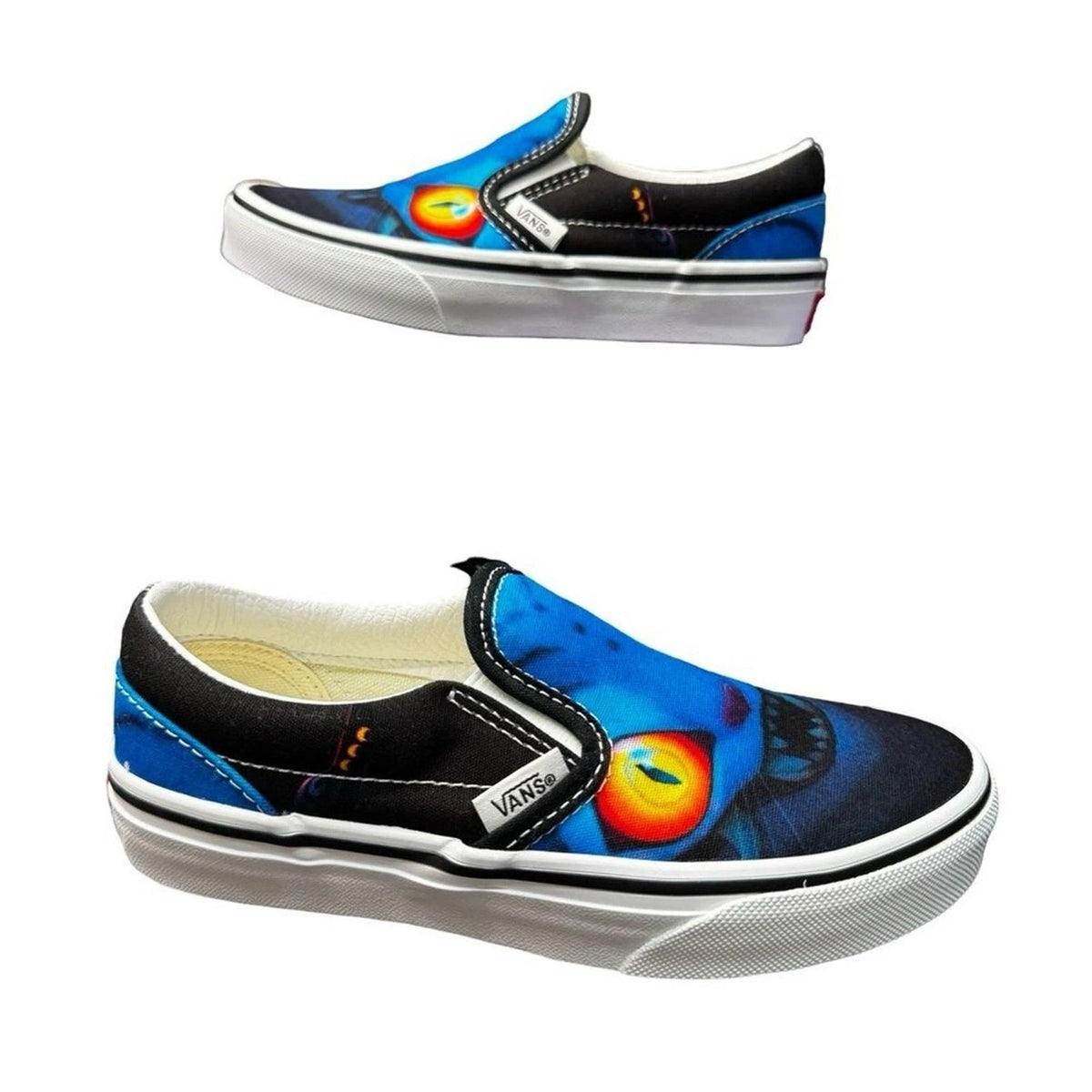 Vans KPop Demon Hunters Slip-On Kids 1 Little Kids Black Blue BNIB