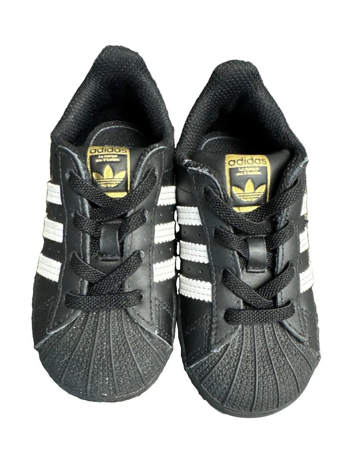 Adidas Superstar Toddler Sneakers Black White Size 7K Excellent No Box
