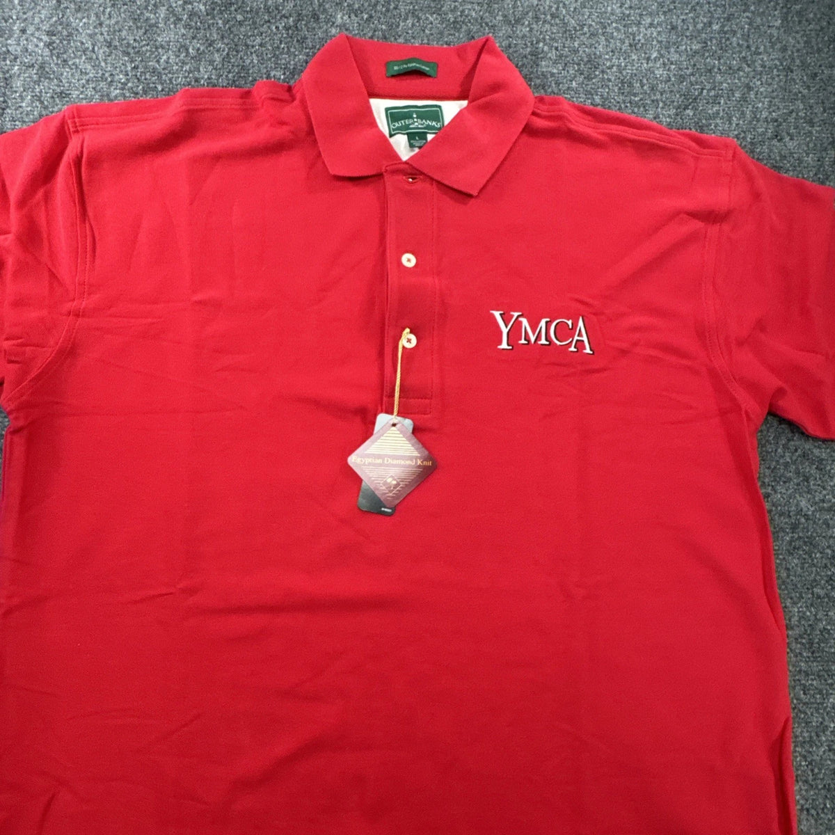 Outer Banks YMCA Red Polo Shirt Men’s Large Egyptian Cotton Embroidered Logo NWT