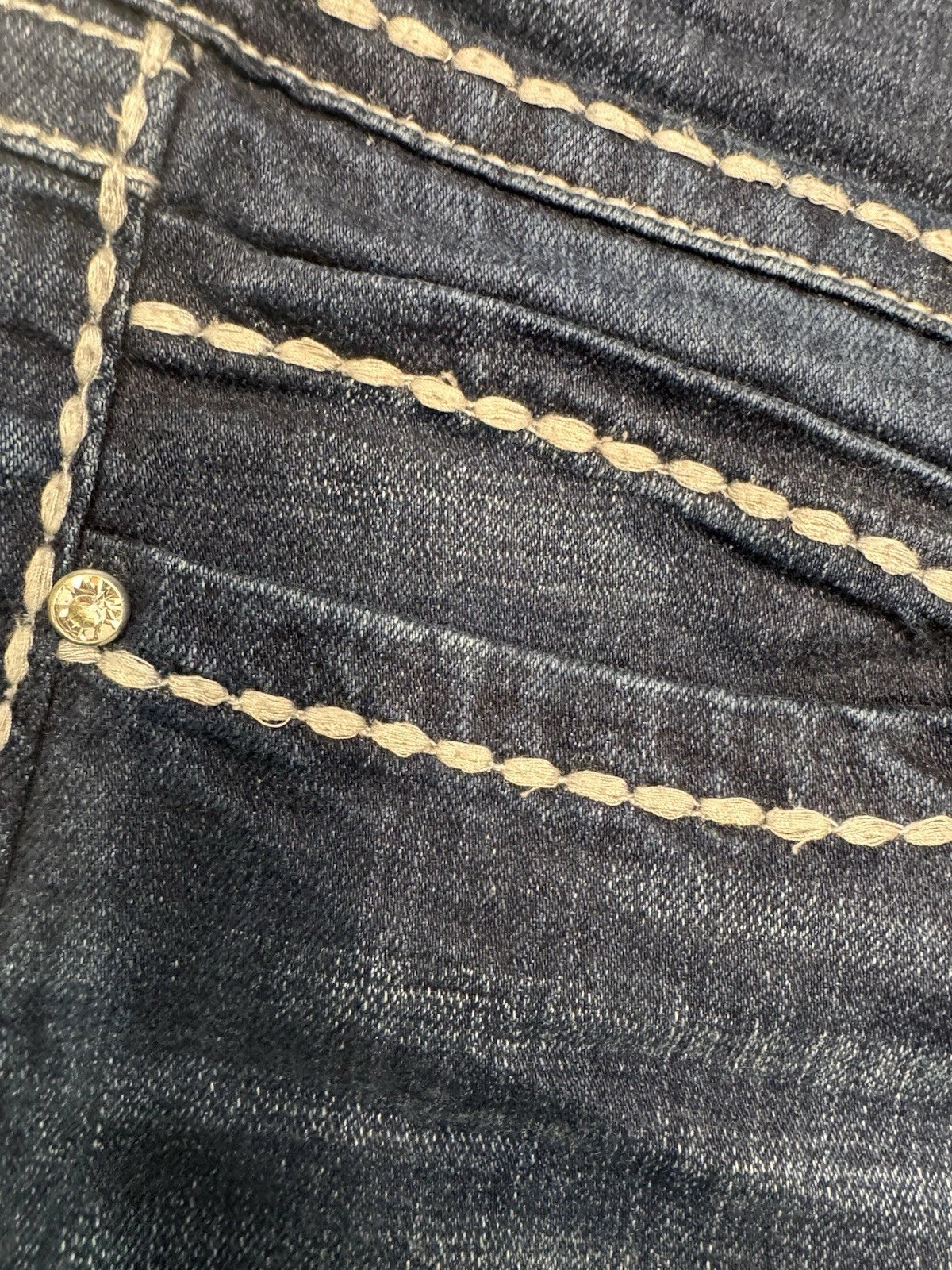 Vintage Seven For All Mankind Skinny Jeans Womens 10 Blue White Stitching Y2K EU