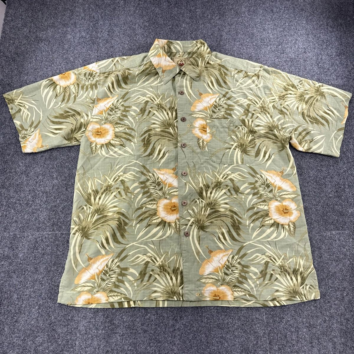 Joe Marlin Hawaiian Shirt Men’s XL Tropical Aloha Camp Floral Rayon Blend