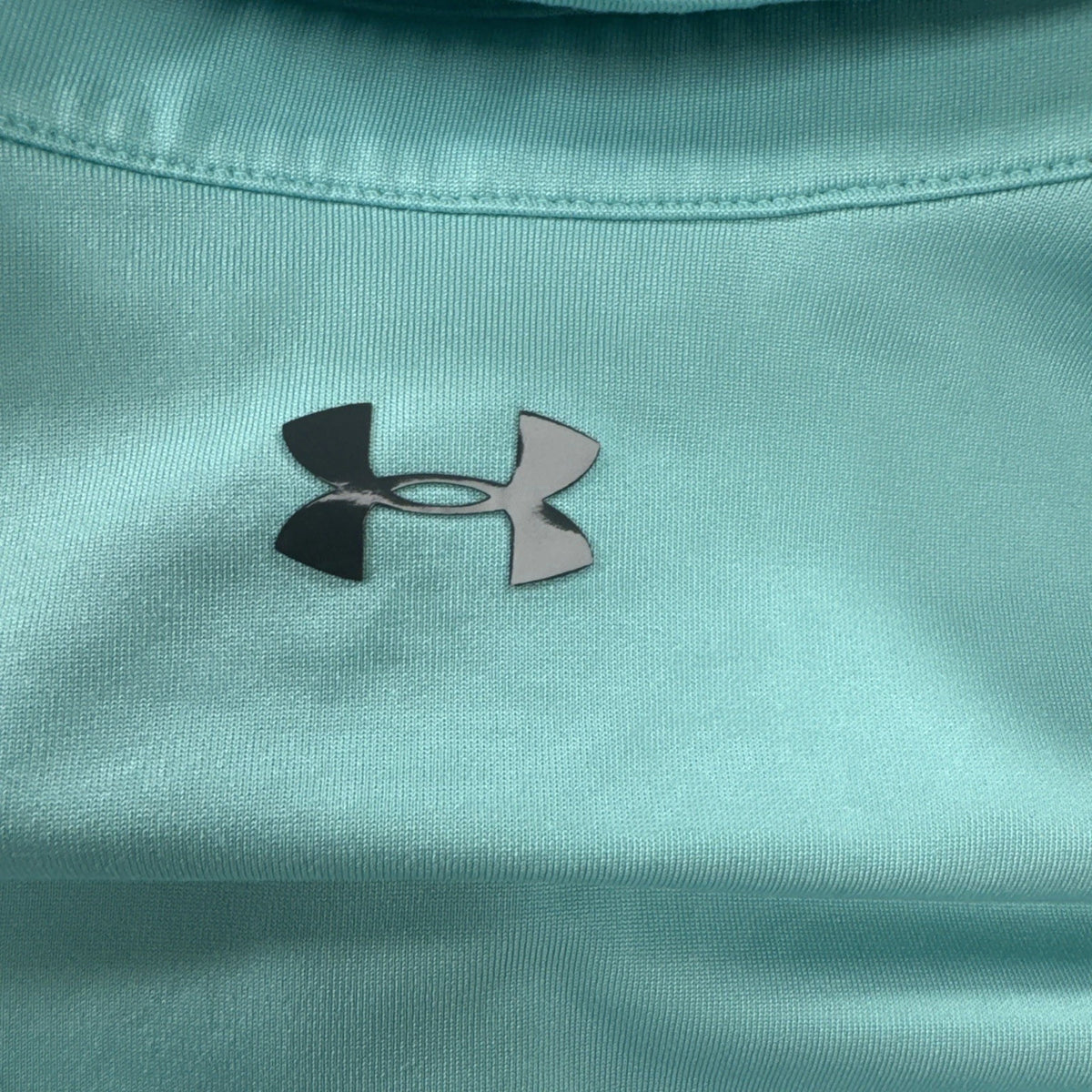 Under Armour Playoff Polo Mens L Aqua White Colorblock Golf Performance Shirt